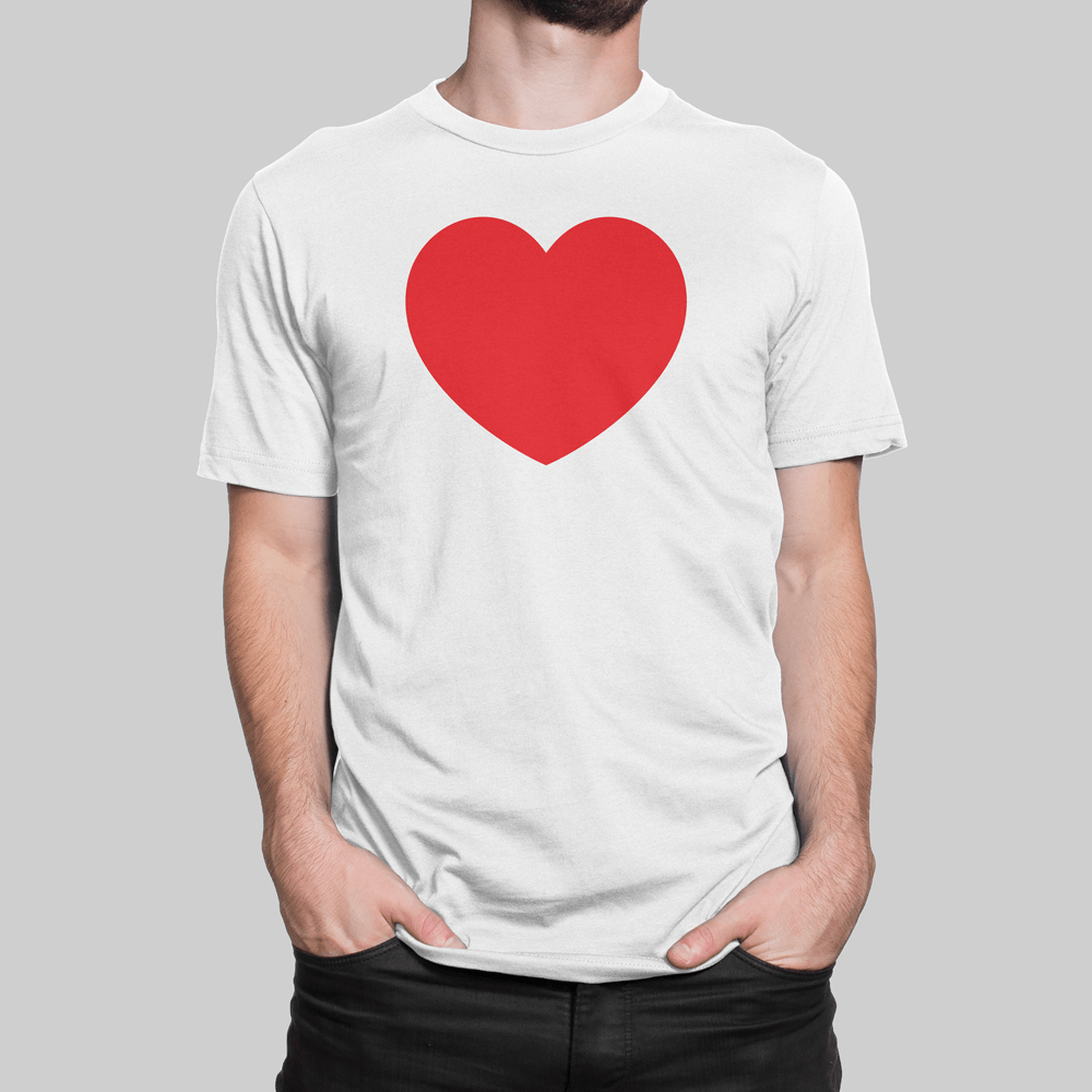 Bazarville Couple Design White  Red / MEN / XS Heart - Couple Tee