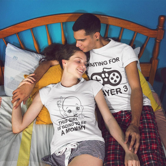 Bazarville Couple Design XS / XS / White Maternity - Couple T-shirt