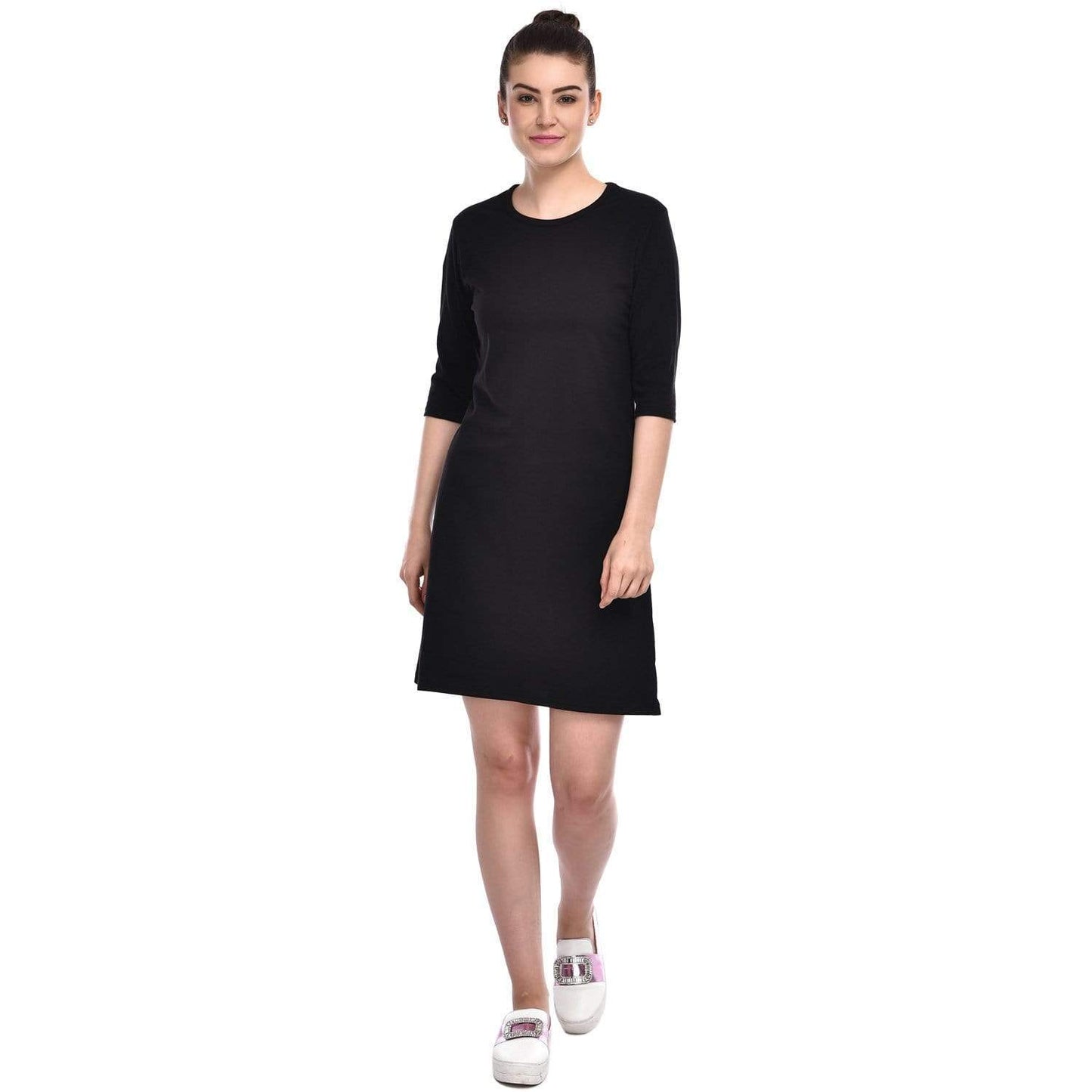 Bazarville Customer XS / 100% Cotton / Charcoal Black Bazarville Charcoal Black T-shirt Dress
