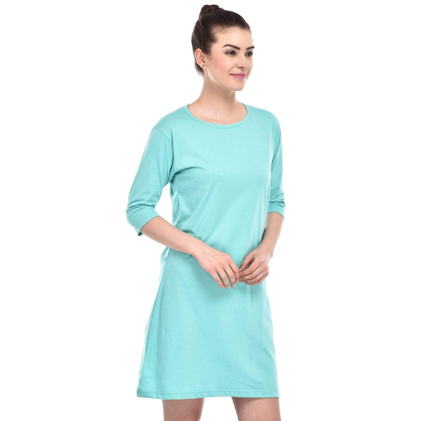 Bazarville Customer XS / MINT GREEN / 100% Cotton Bazarville Mint Green T-shirt Dress