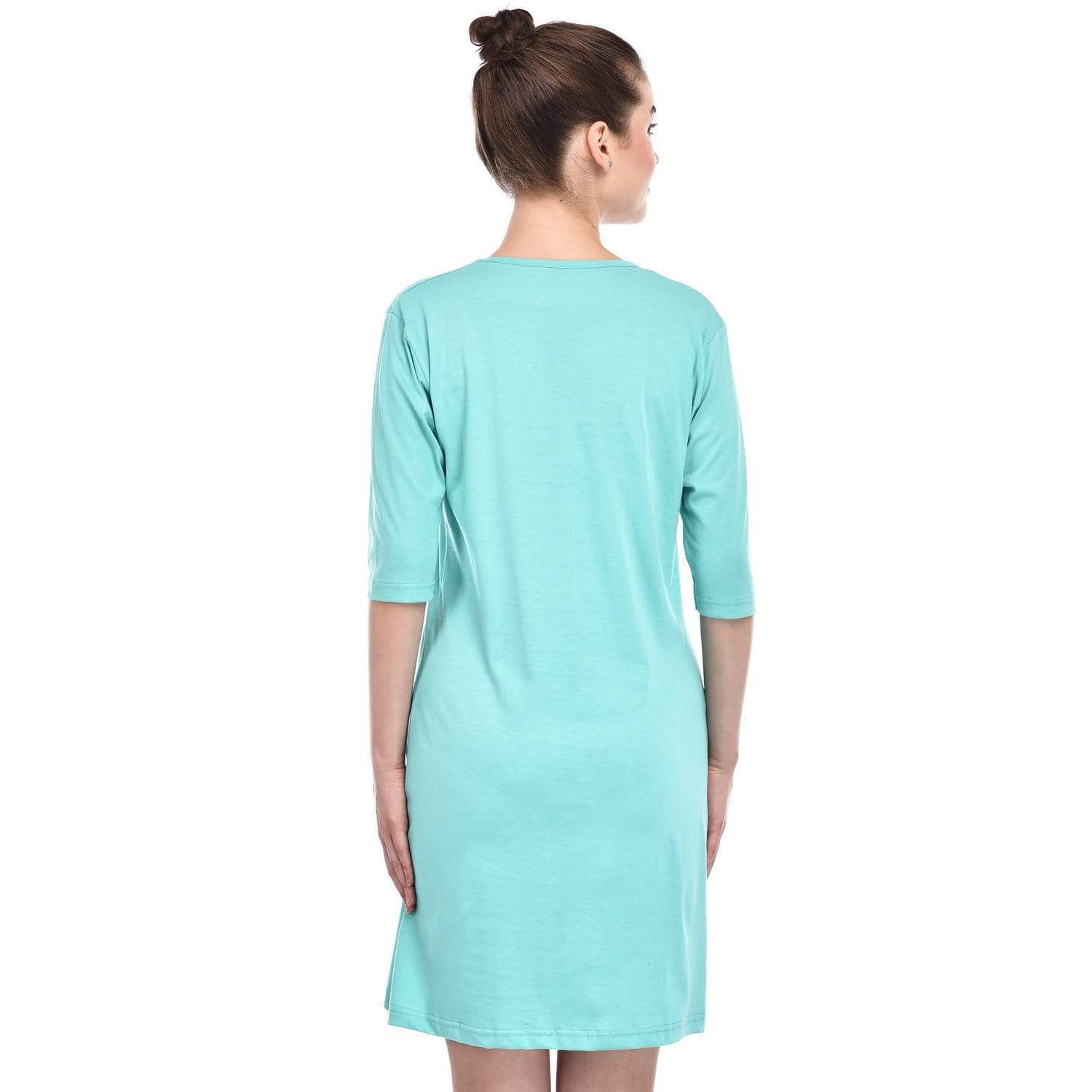 Bazarville Customer XS / MINT GREEN / 100% Cotton Bazarville Mint Green T-shirt Dress