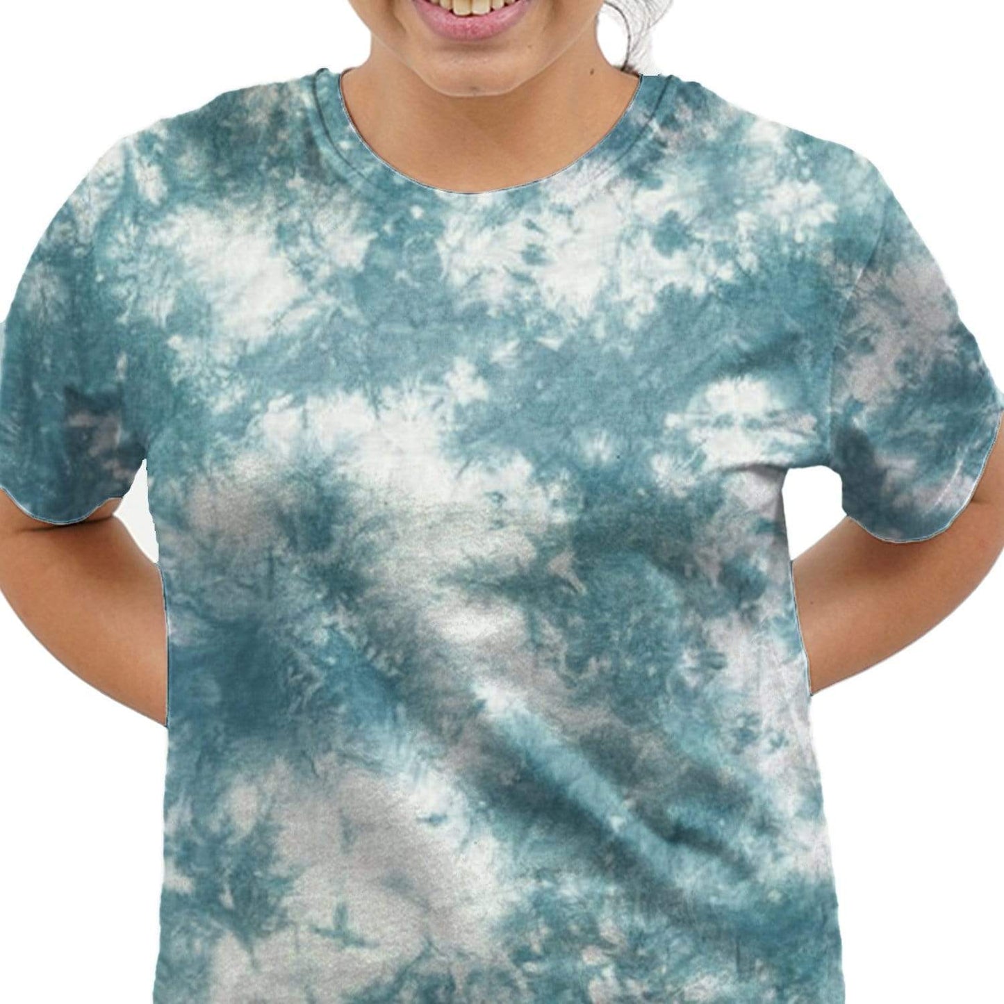 Bazarville Tie Dye Marine Green Tie Dye Girls Regular Fit Tshirt