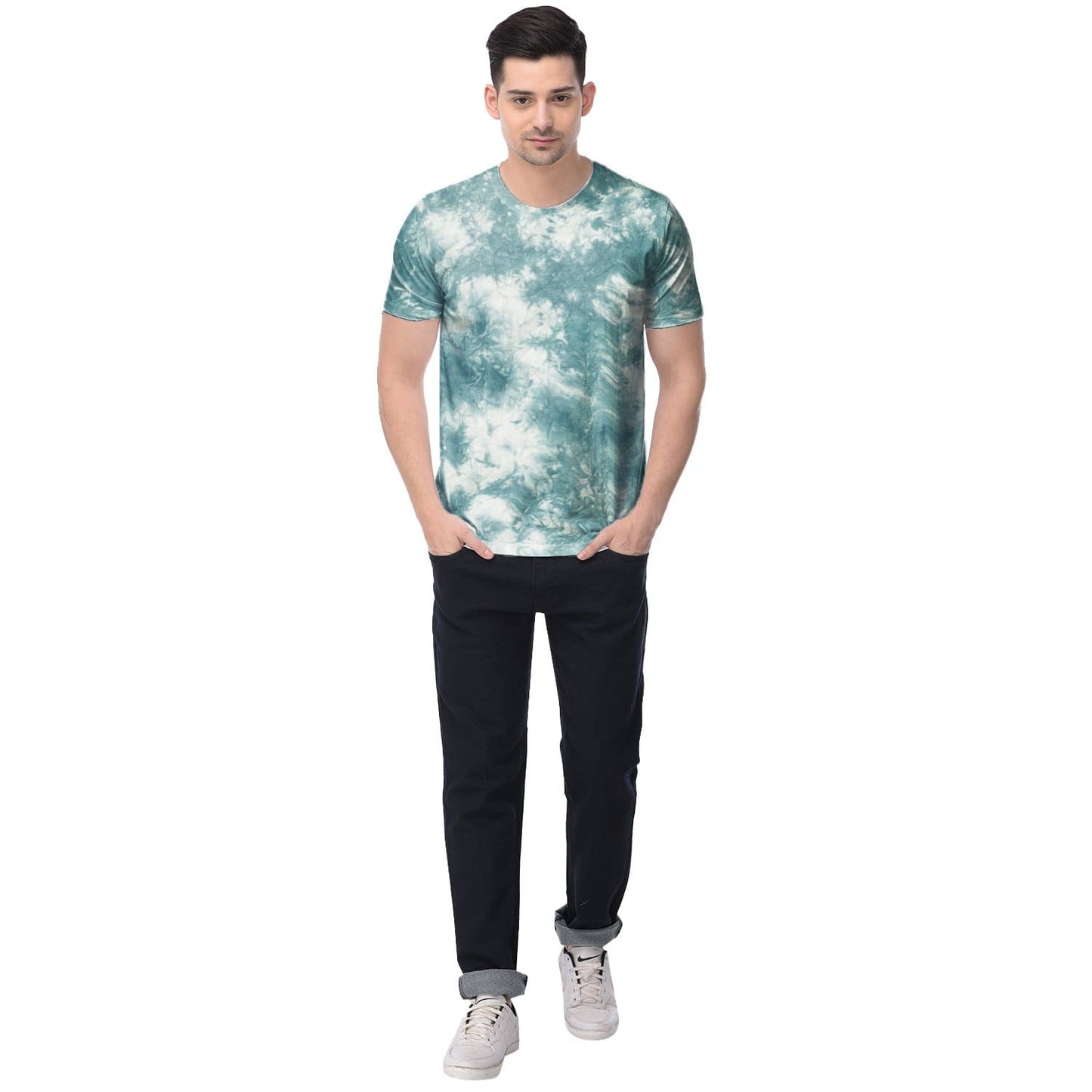 Bazarville Tie Dye Marine Green Tie Dye Unisex Tshirt