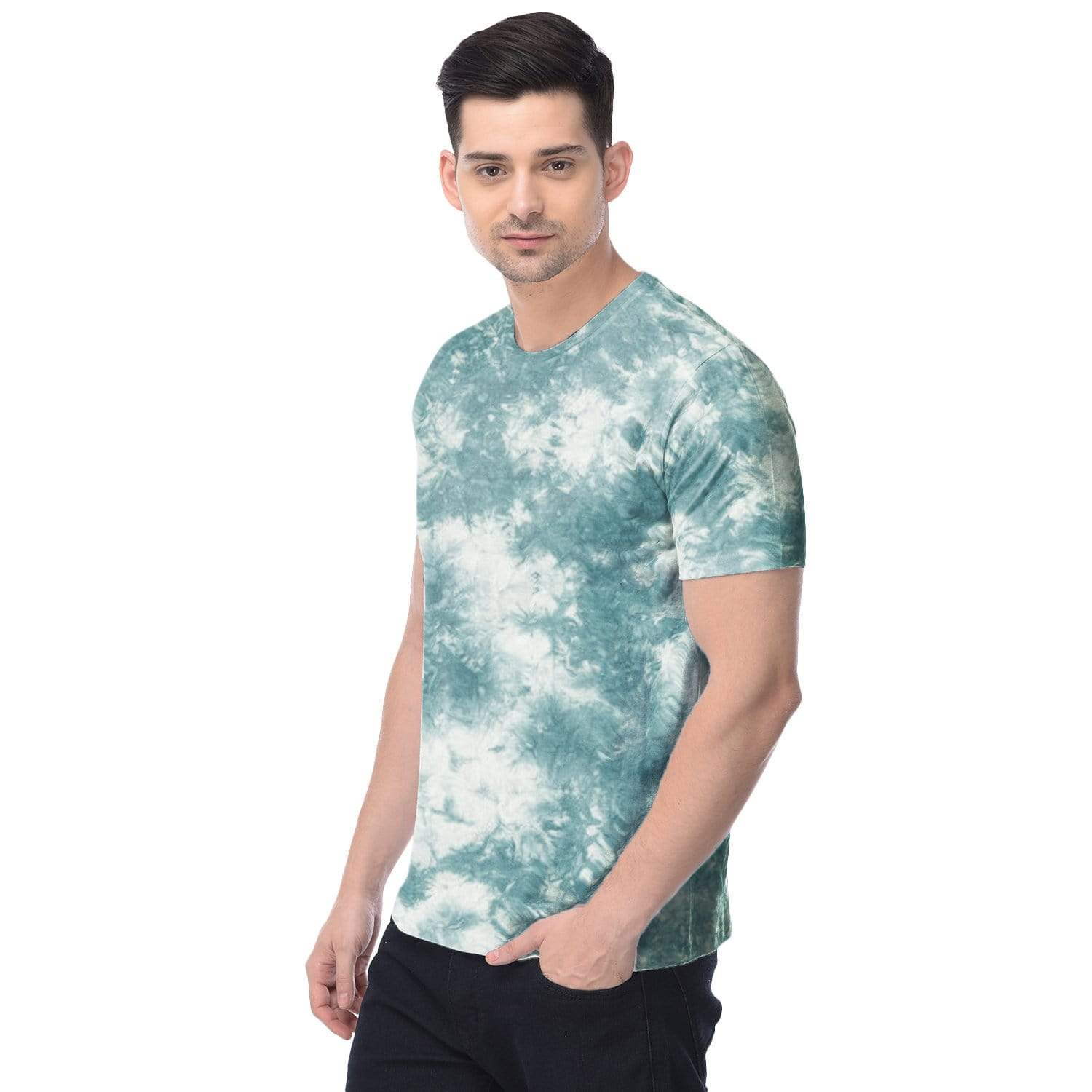 Bazarville Tie Dye Marine Green Tie Dye Unisex Tshirt